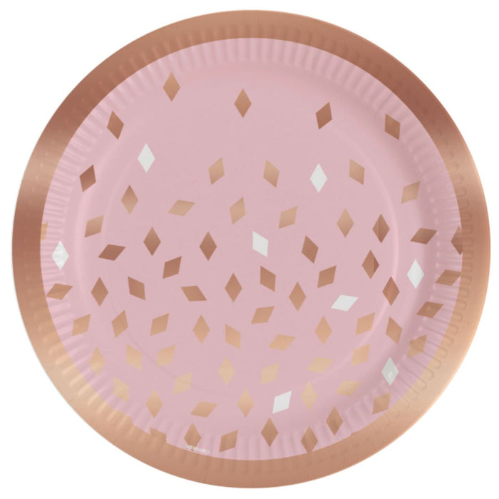 Pappteller Roségold | 8 Stück 23cm Ø