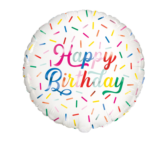 ABC18 Folienballon "Birthday Sprinkle Happy Birthday" 45cmØ