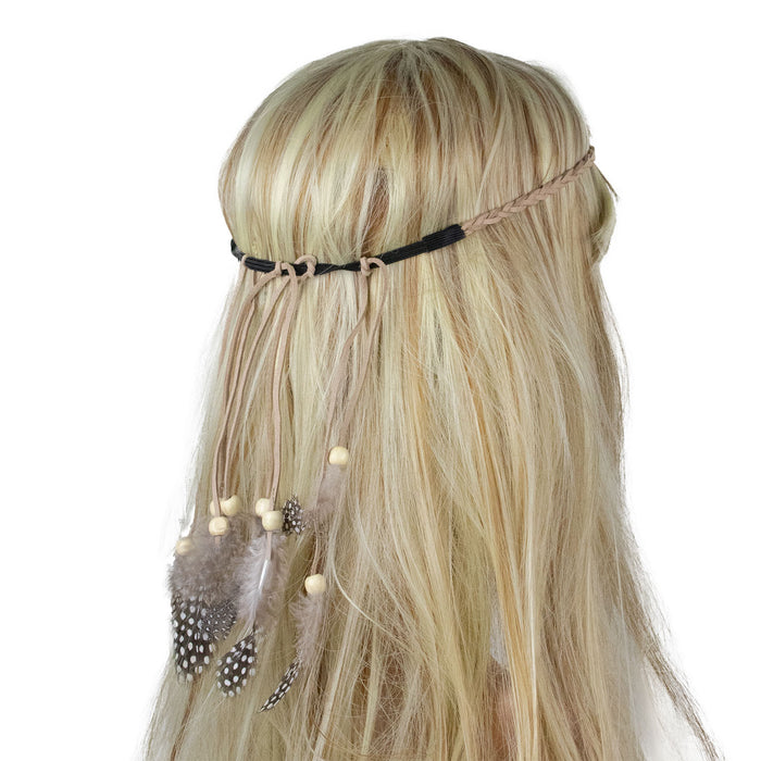 Kopfschmuck Kleiner Falke mit Federn | Hippie Wilder Westen Kostüm