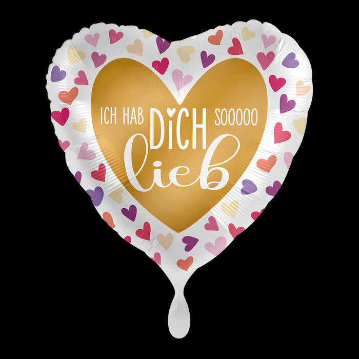 ABC18 Herz Folienballon "Ich hab dich sooo lieb" | Ø43cm