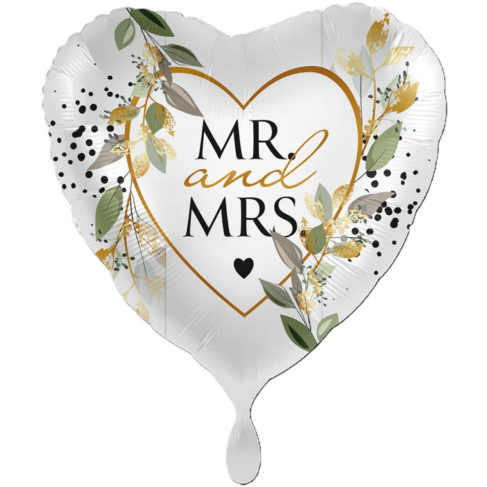 XXL Herz Folienballon Ø 71cm "Mr. and Mrs."