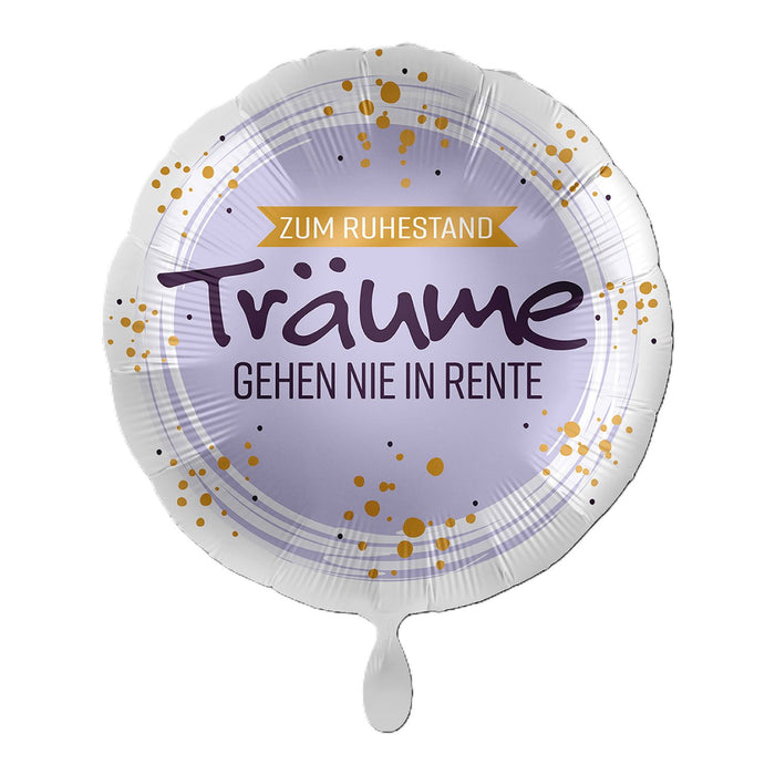 ABC18 Folienballon Ø 43cm "Zum Ruhestand Träume gehen nie in Rente"