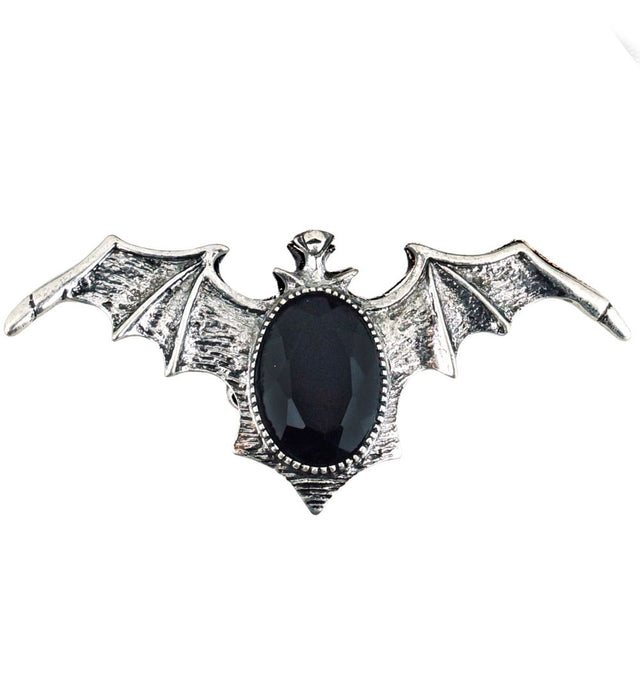 Fledermaus Ring mit schwarzem Stein | Silber - Vampir Hexe Teufel