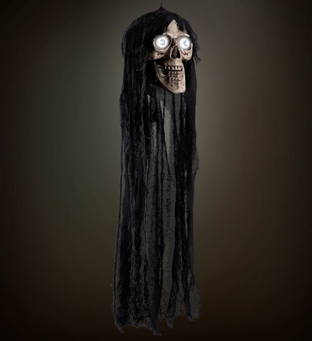 Hänge-Figur Totenkopf mit Licht, Sound & Bewegung 70 cm | Der sprechende Schädel für deine Halloween-Deko