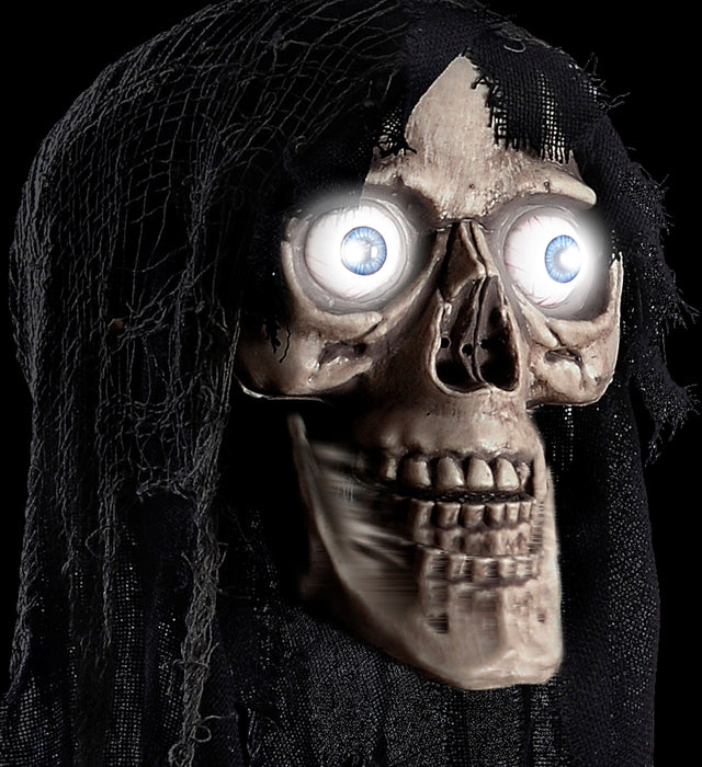 Hänge-Figur Totenkopf mit Licht, Sound & Bewegung 70 cm | Der sprechende Schädel für deine Halloween-Deko