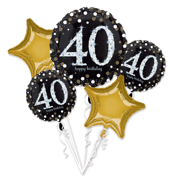 Folienballon Bouquet "Sparkling Gold" - 5 Ballons | #40