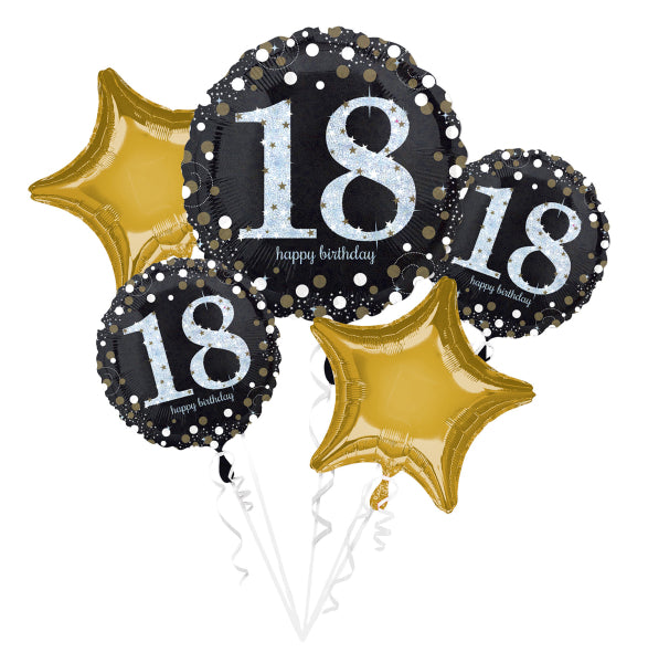 Folienballon Bouquet "Sparkling Gold" - 5 Ballons | #18