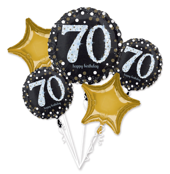 Folienballon Bouquet "Sparkling Gold" - 5 Ballons | #70
