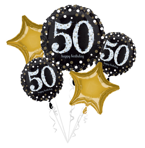 Folienballon Bouquet "Sparkling Gold" - 5 Ballons | #50