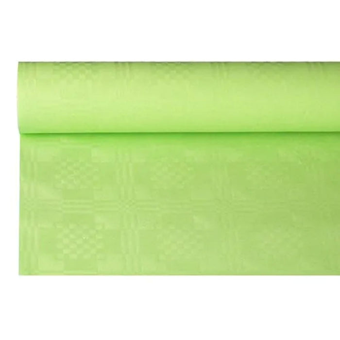 Tischdecke Papier Damastprägung 8x1,2m | Limonengrün