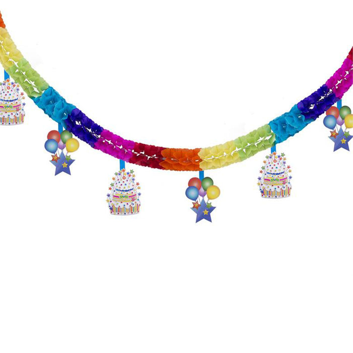 Happy Birthday Papiergirlande Regenbogen | 400x43cm