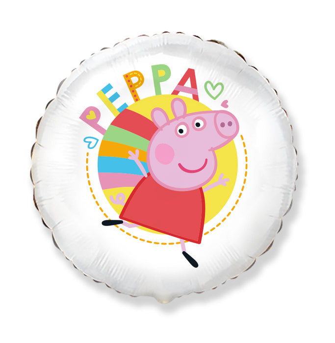 Folienballon Lose - Loser Folienballon Peppa Pig Rund Weiß 18" - 45 cm - HF18