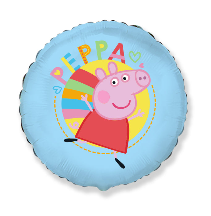 Folienballon Lose - Loser Folienballon Peppa Pig Rund Blau 18" - 45 cm - HF18