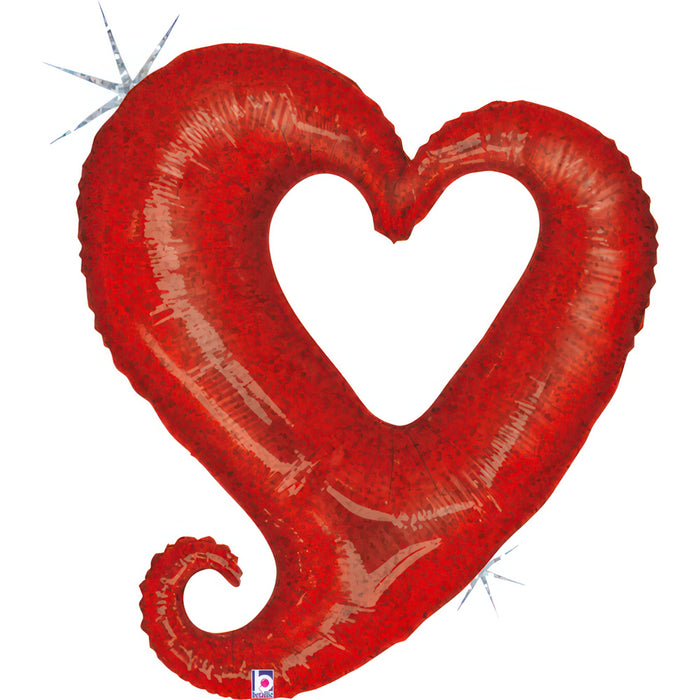 Shape Folienballon "Herz mit Loch 94 cm" Rot