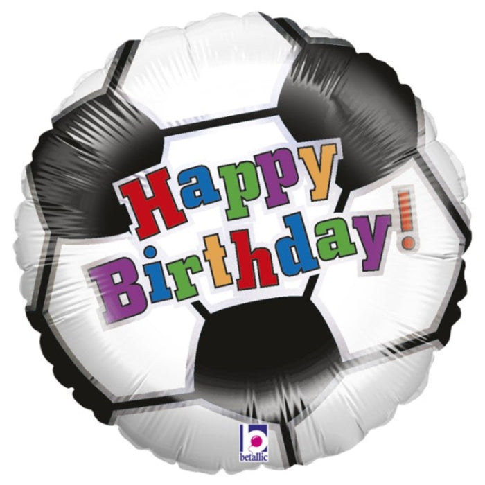 ABC18 Folienballon Fußball "Happy Birthday" | 46 cm