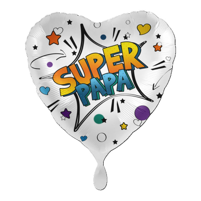 ABC18 Herz Folienballon "Super Papa" | Ø 43 cm