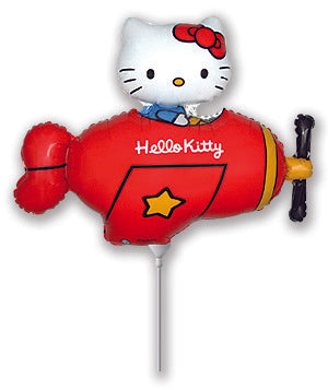 12" Miniloon "Hello Kitty Flugzeug Rot" (unverpackt)