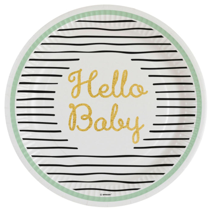 "Hello Baby" Pappteller | 8Stk./Ø23cm