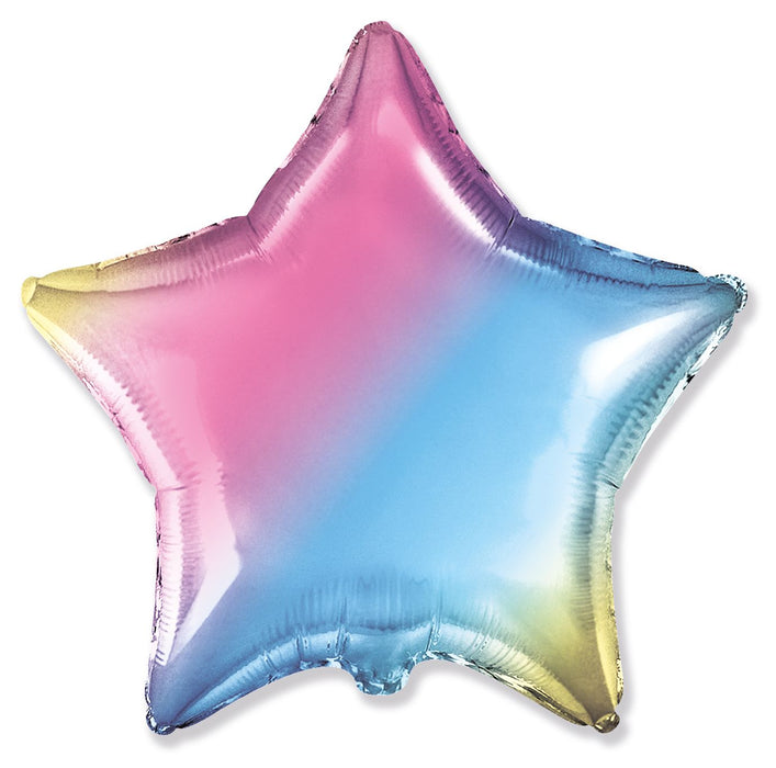 ABC18 Folienballon Pastel Stern Ø45cm | Regenbogen