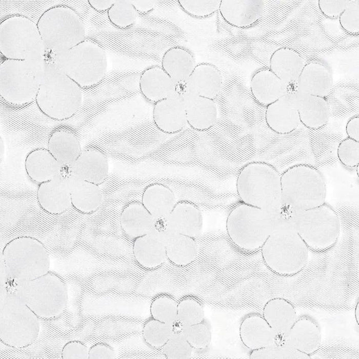 Tischläufer "Blumen" 26 cm x 500 cm | Weiß