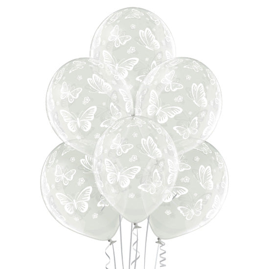 Luftballon Ø30cm "Schmetterlinge" | 6 Stk. - Clear