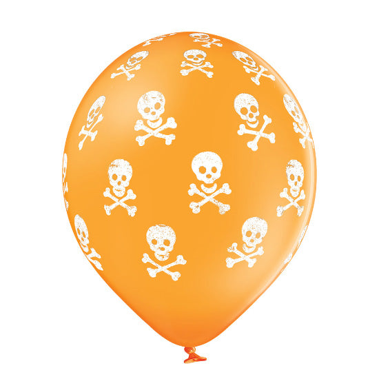 Luftballon Ø30cm "Totenkopf" | 6 Stk. - Schwarz Mix