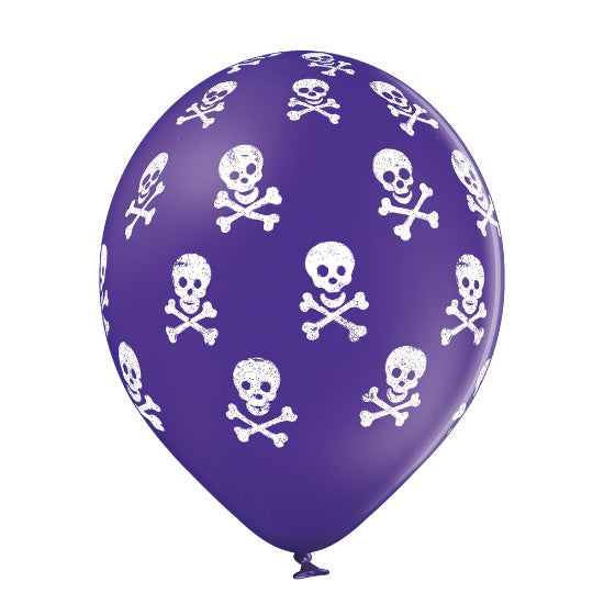 Luftballon Ø30cm "Totenkopf" | 6 Stk. - Schwarz Mix