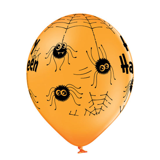 Luftballon Ø30cm "Spinnen" | 6 Stk. - Orange Mix