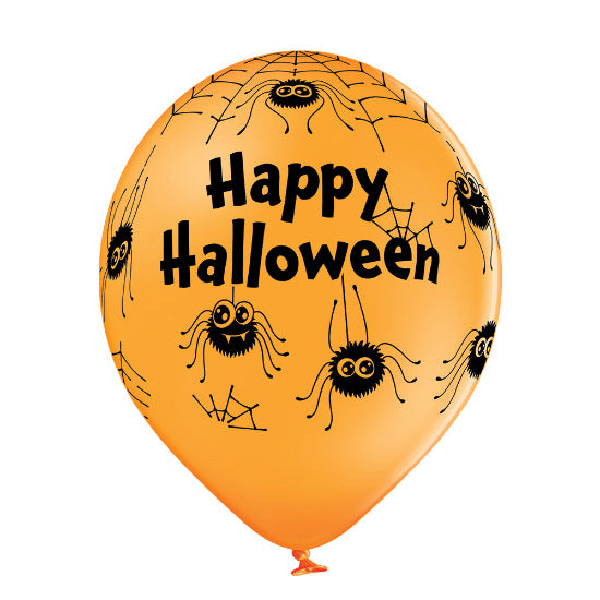 Luftballon Ø30cm "Spinnen" | 6 Stk. - Orange Mix