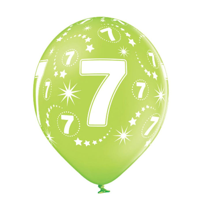 Luftballon Ø30cm Geburtstag #7 | 6 Stk. Bunt
