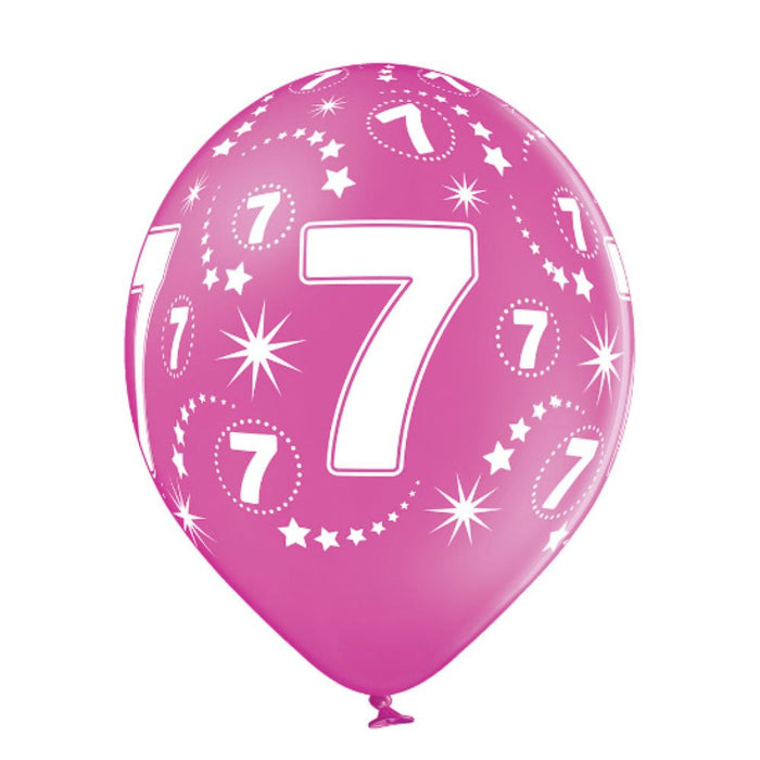 Luftballon Ø30cm Geburtstag #7 | 6 Stk. Bunt