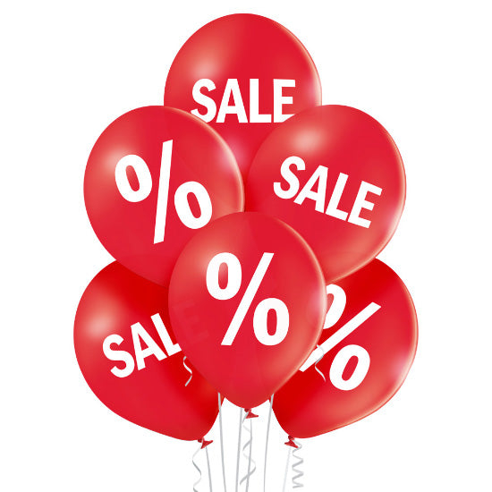 Luftballon Ø30cm "Sale" | 6 Stk. - Rot Pastell