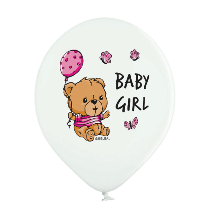 Luftballon Ø30cm Baby Girl | 6 Stück Babyparty Dekoration für Mädchen