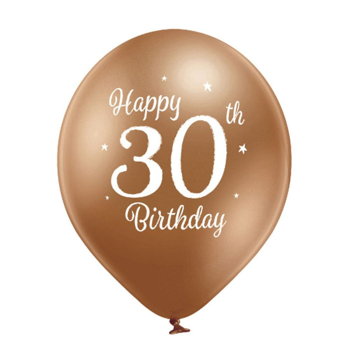 Luftballon Ø30cm Happy 30th Birthday | 6 Stk.