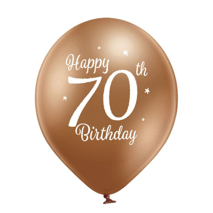 Luftballon Ø30cm Happy 70th Birthday | 6 Stk.