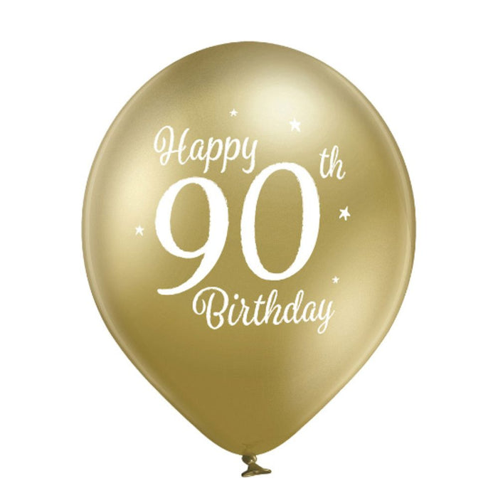 Luftballon Ø30cm Happy 90th Birthday | 6 Stk.