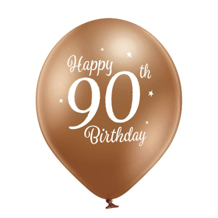 Luftballon Ø30cm Happy 90th Birthday | 6 Stk.