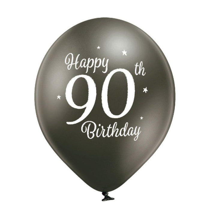 Luftballon Ø30cm Happy 90th Birthday | 6 Stk.