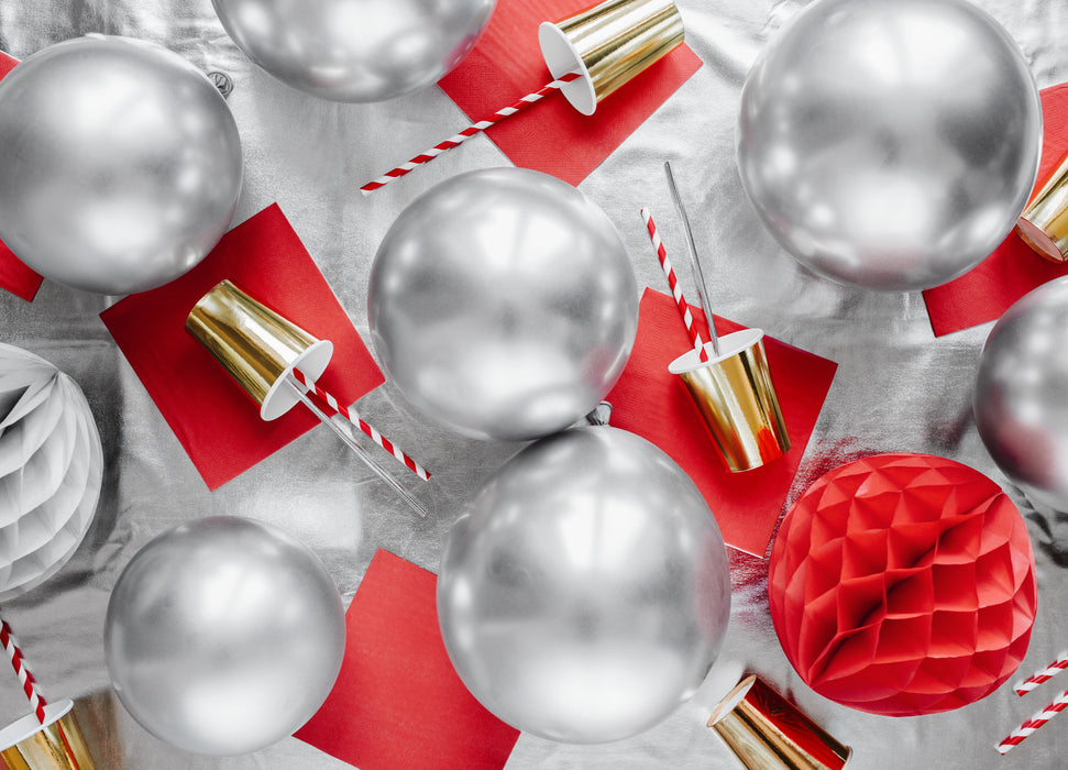 50 Luftballons Uni Glossy Ø30/33cm | Silber