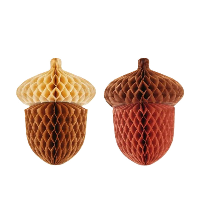 Papier Honigwaben-Eicheln 2er-Set | 27 cm