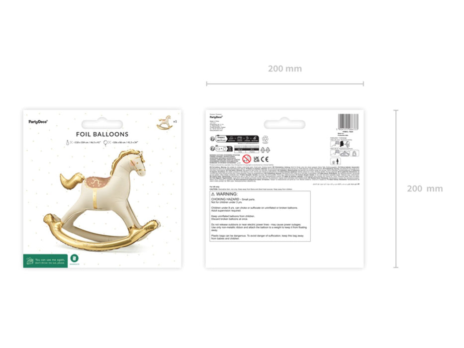 Shape Folienballon STEHEND "Schaukelpferd" | 118 x 104 cm (NUR LUFT)
