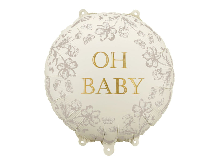 ABC18 Folienballon"OH BABY" Blumen | Ø 43 cm