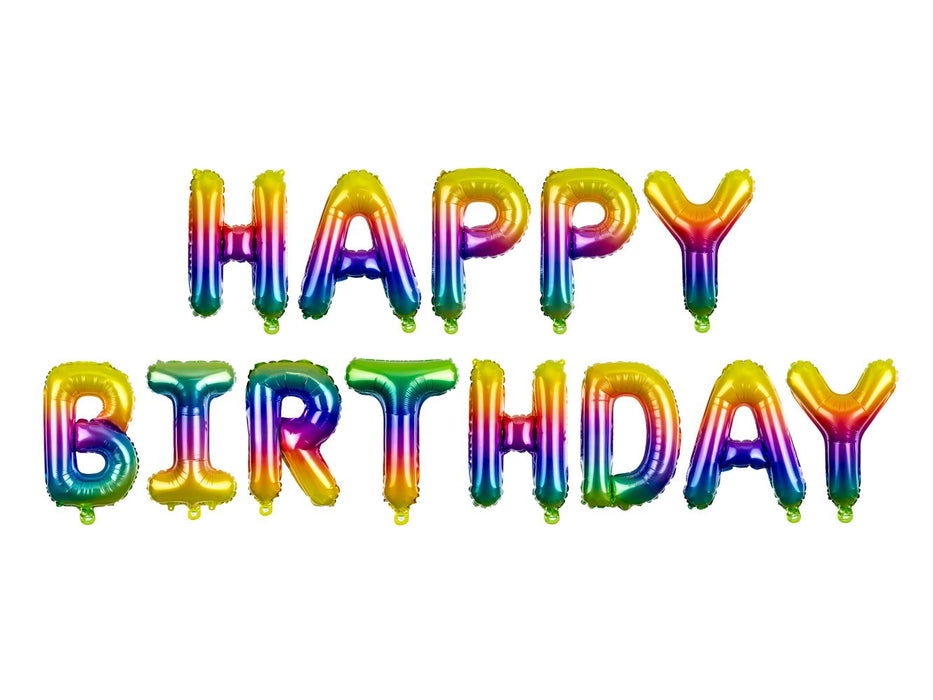 Ballongirlande "HAPPY BIRTHDAY" 340x35cm | Bunt