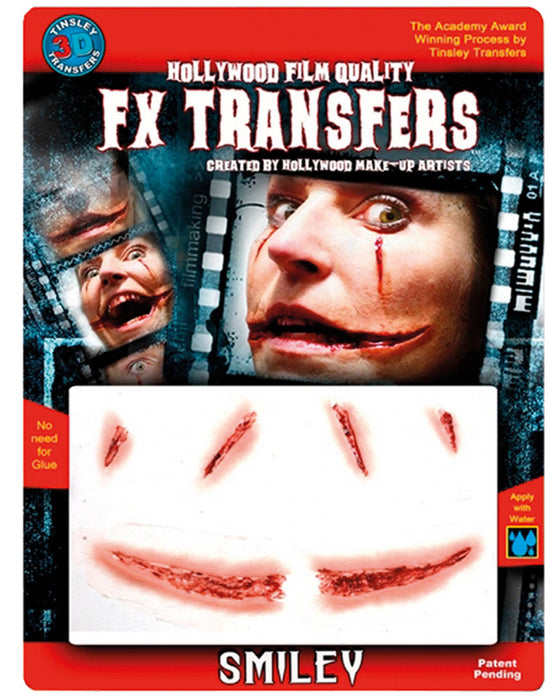 FX Transfers "3D Smiley - Clown Schnittwunden" - Halloween Tattoo Make up | Latexfrei