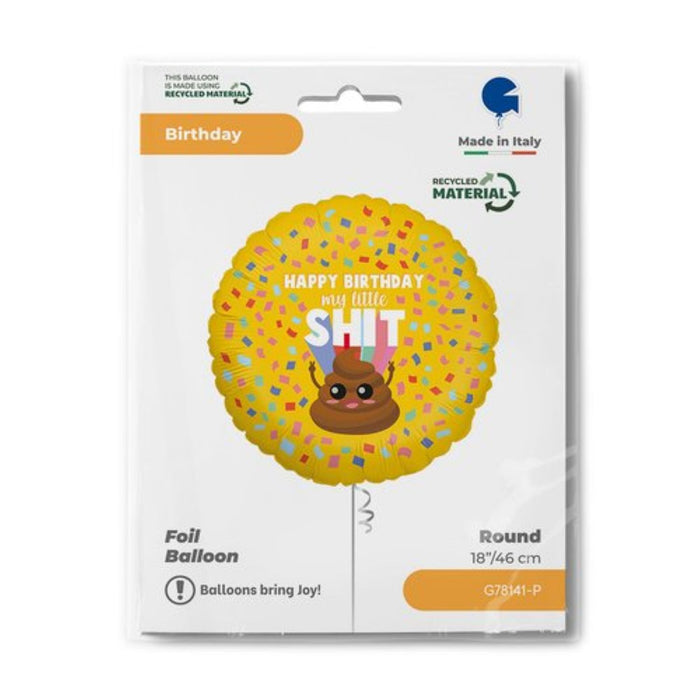 ABC18 Folienballon "Happy Birthday my little shit" | 46 cm