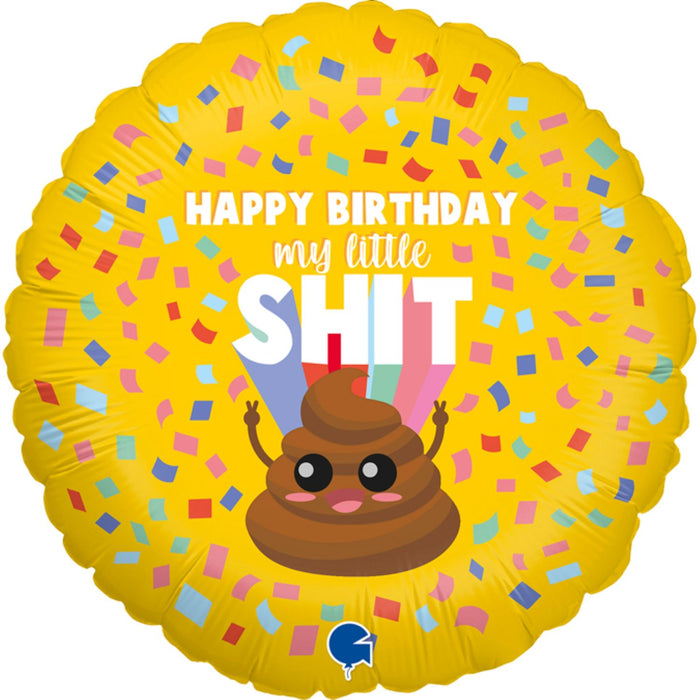 ABC18 Folienballon "Happy Birthday my little shit" | 46 cm