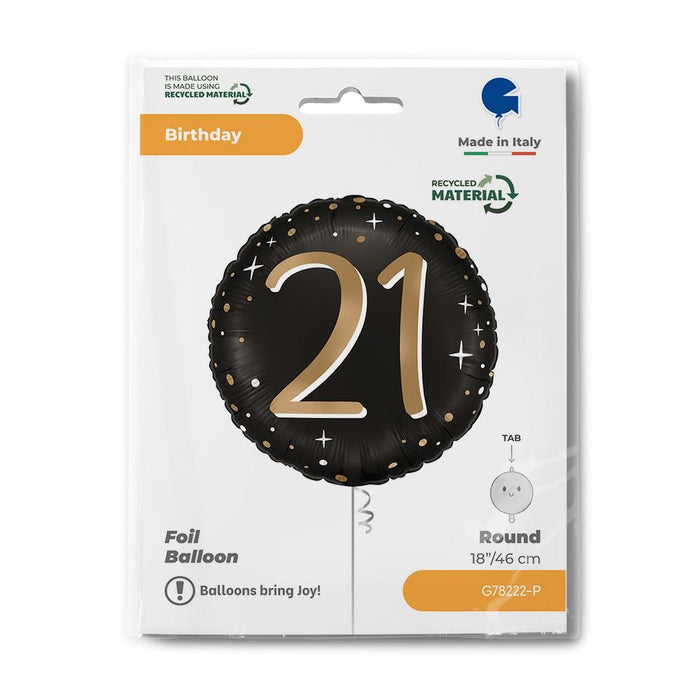 ABC18 Folienballon "Sparkling Black" | Ø46cm #21