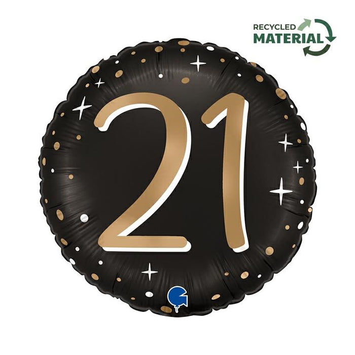 ABC18 Folienballon "Sparkling Black" | Ø46cm #21