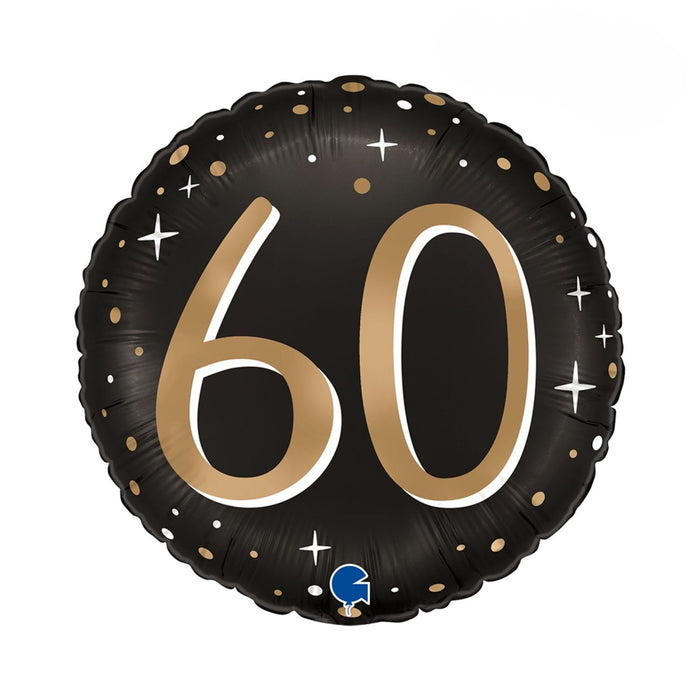 ABC18 Folienballon "Sparkling Black" | Ø46cm #60