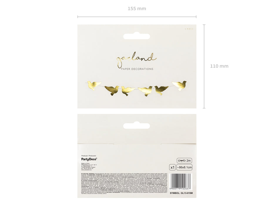 Girlande Goldene Tauben | ca. 86cm